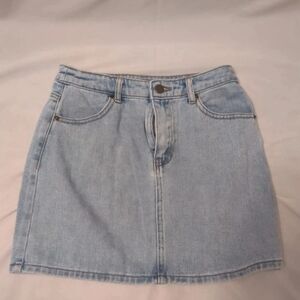denim mini skirt
